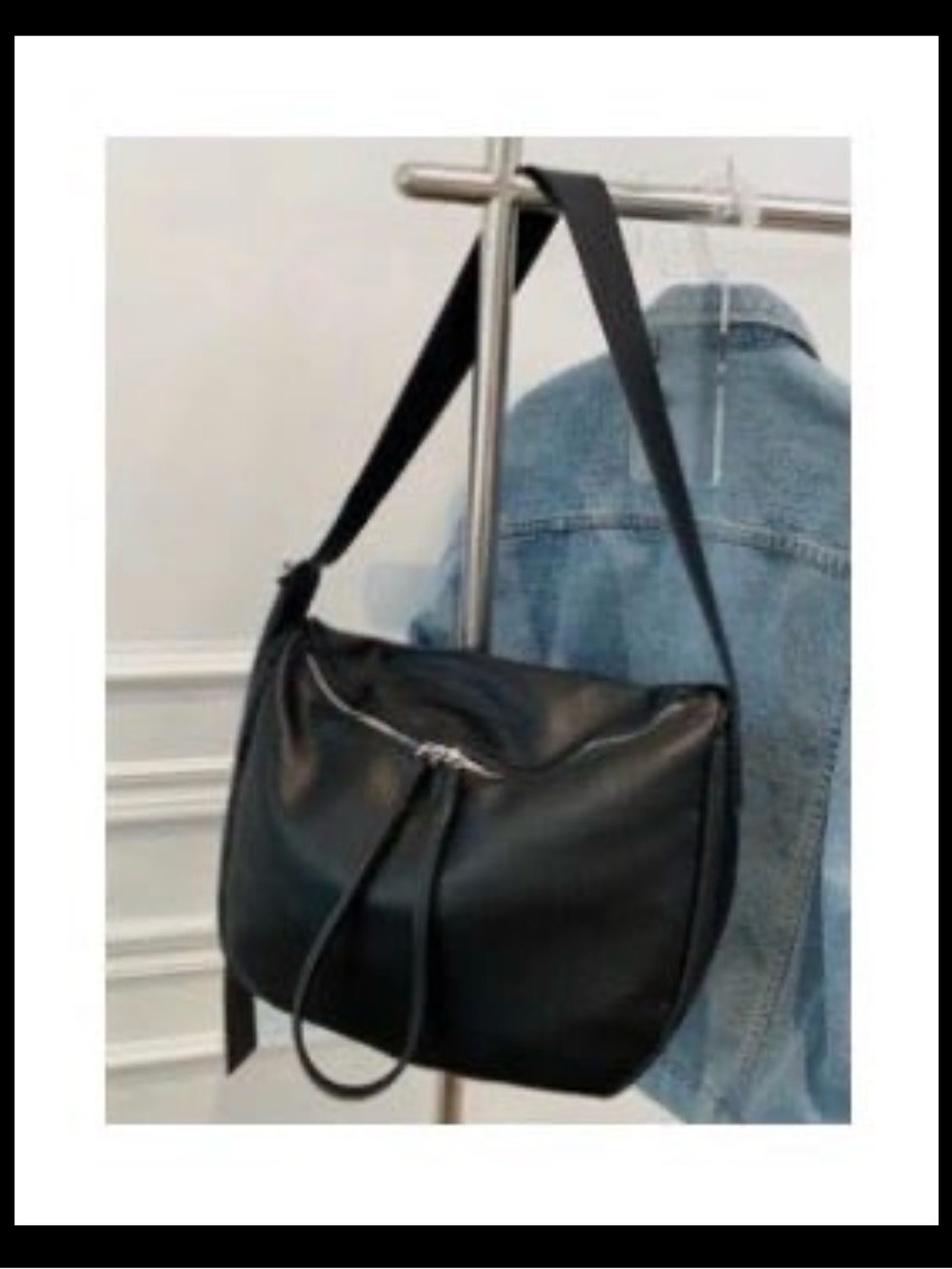 SHEIN Black Crescent Shoulder Bag